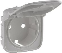 Лицевая панель Legrand Valena Allure для 1-м. розетки 220В с крышкой алюминий картинка